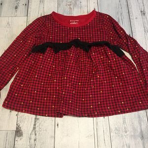 First Impressions 4T Red plaid w/hearts Long sleeve
